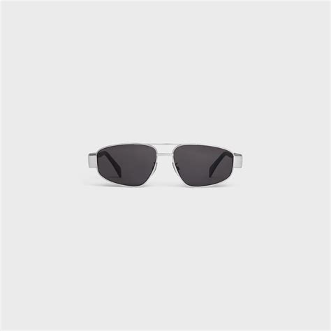 celine triomphe sunglasses metal silver|TRIOMPHE METAL 03 SUNGLASSES IN METAL.